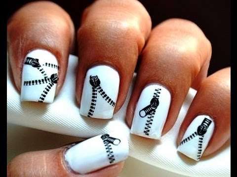 Zipper Nail Art Stickers - Black