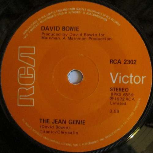 DAVID BOWIE - THE JEAN GENIE / ZIGGY STARDUST (7 INCH SINGLE/VINYL)