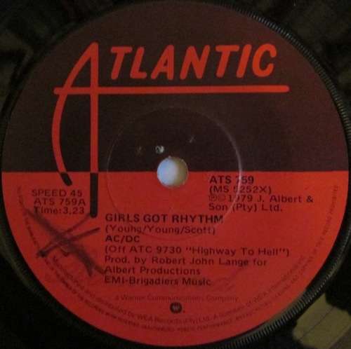 AC/DC - GIRLS GOT RHYTHM / SHOT DOWN IN FLAMES  (7 INCH SINGLE/VINYL)