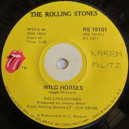 THE ROLLING STONES - WILD HORSES / SWAY (7 INCH SINGLE/VINYL)