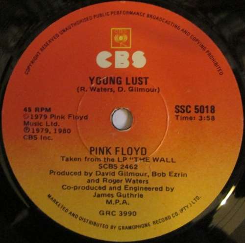 PINK FLOYD - ANOTHER BRICK IN THE WALL (PART 2) / YOUNG LUST  (7 SINGLE/VINYL)