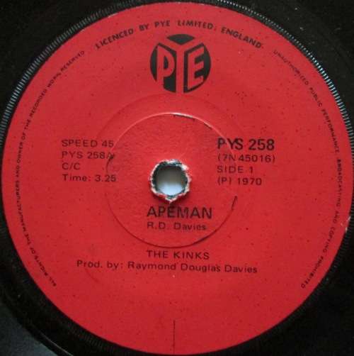 THE KINKS - APEMAN / RATS  (7 SINGLE/VINYL)