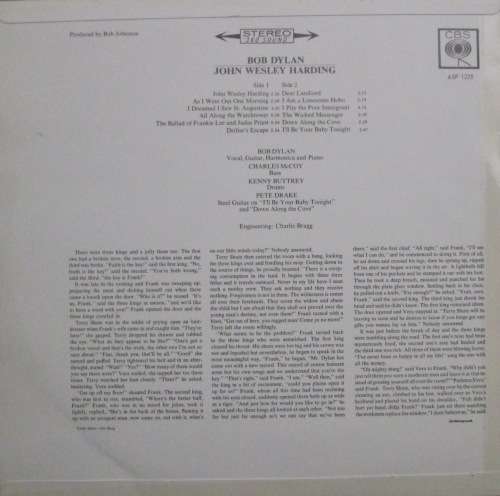 BOB DYLAN - JOHN WESLEY HARDING (LP/VINYL)