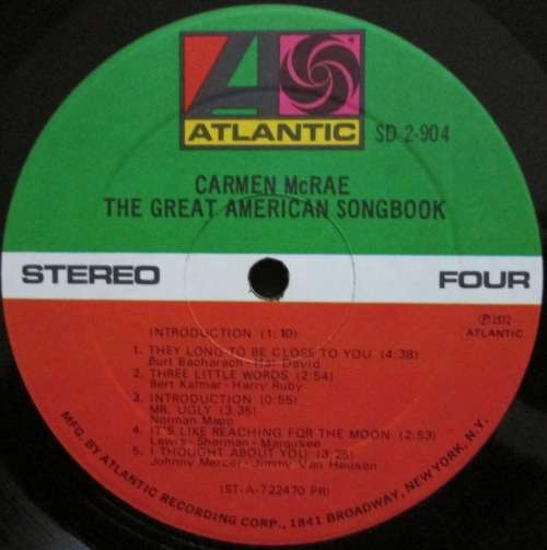 CARMEN McRAE - THE GREAT AMERICAN SONGBOOK (2xLP/VINYL)