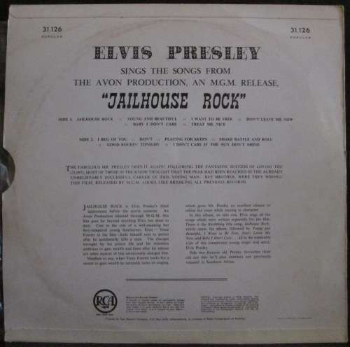 ELVIS PRESLEY - JAILHOUSE ROCK (LP/VINYL)