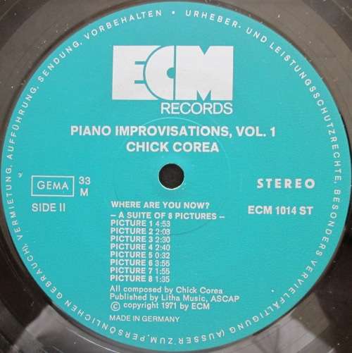 CHICK COREA - PIANO IMPROVISATIONS VOL.1 (LP/VINYL)