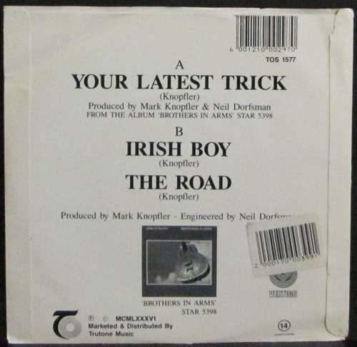 DIRE STRAITS - YOUR LATEST TRICK / IRISH BOY / THE ROAD  (7 SINGLE/VINYL)