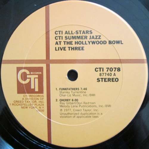 VARIOUS ARTISTS - CTI SUMMER JAZZ AT THE HOLLYWOOD BOWL (LP/VINYL)