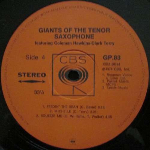 BEN WEBSTER & SWEETS EDISON / COLEMAN HAWKINS & CLARK TERRY - GIANTS OF THE TENOR SAXOPHONE (2xLP)