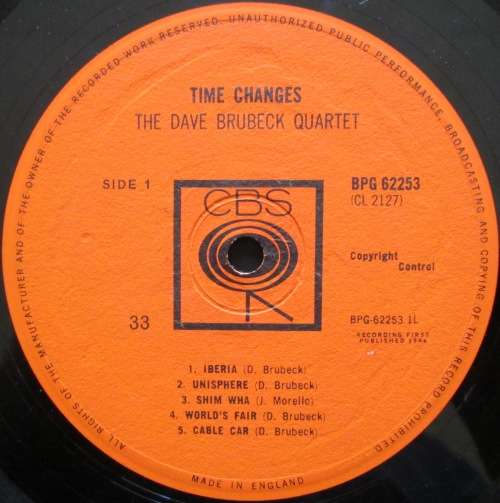 THE DAVE BRUBECK QUARTET - TIME CHANGES (LP/VINYL)