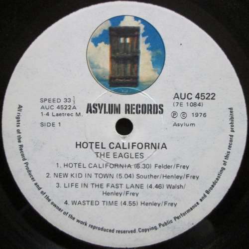 THE EAGLES - HOTEL CALIFORNIA (LP/VINYL)