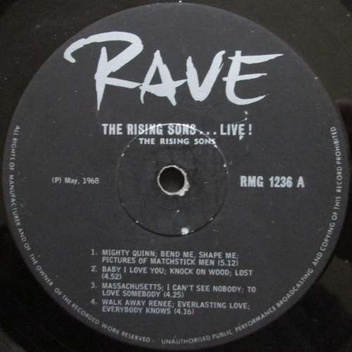 THE RISING SONS - THE RISING SONSLIVE! (LP/VINYL)