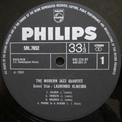 THE MODERN JAZZ QUARTET - THE MODERN JAZZ QUARTET - GUEST STAR LAUINDO ALMEIDA (LP/VINYL)