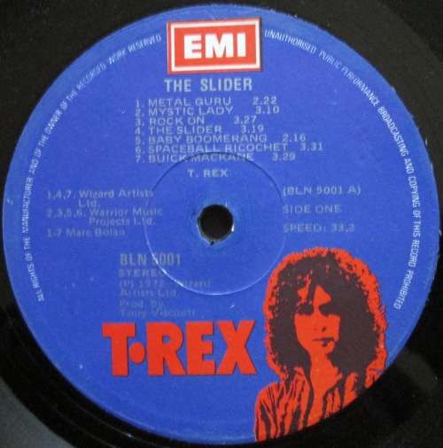T.REX - THE SLIDER  (LP/VINYL)