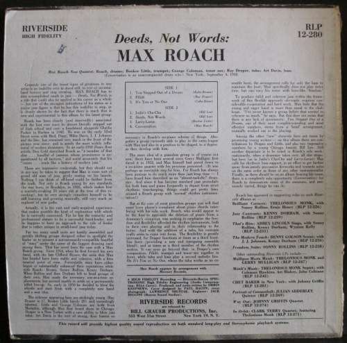 MAX ROACH  - DEEDS, NOT WORDS (LP/VINYL)