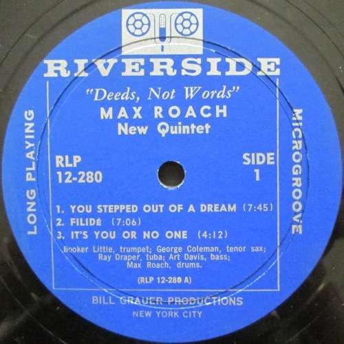 MAX ROACH  - DEEDS, NOT WORDS (LP/VINYL)