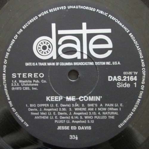 JESSE ED DAVIS - KEEP ME COMIN (LP/VINYL)