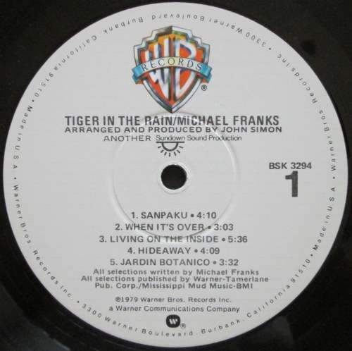 MICHAEL FRANKS - TIGER IN THE RAIN (LP/VINYL)