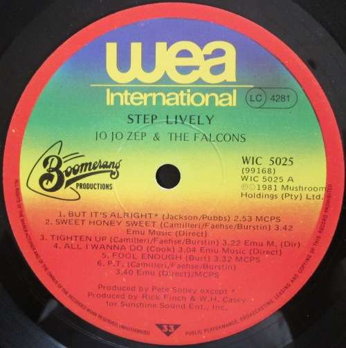 JO JO ZEP and the FALCONS - STEP LIVELY  (LP/VINYL)