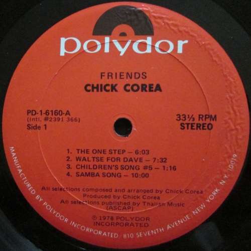 CHICK COREA - FRIENDS (LP/VINYL)