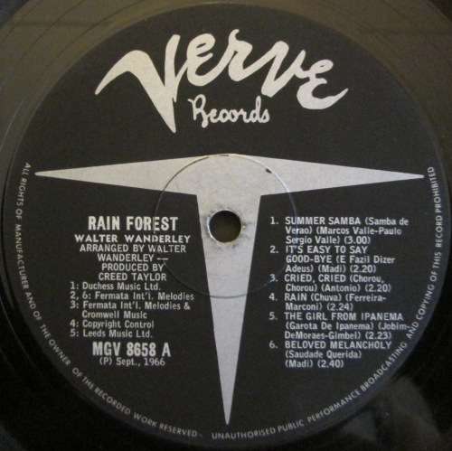WALTER WANDERLEY - RAIN FOREST (LP/VINYL)