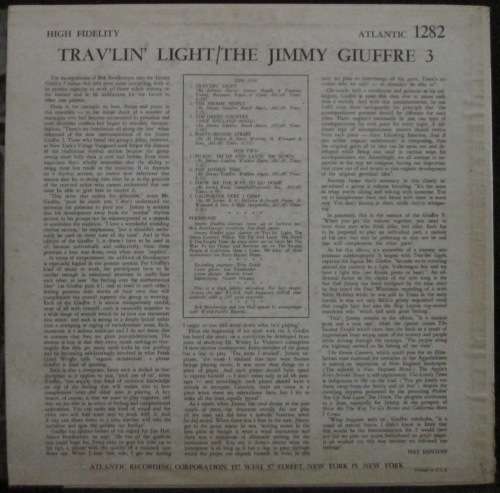 THE JIMMY GIUFFRE 3- TRAVLIN LIGHT (LP/VINYL)