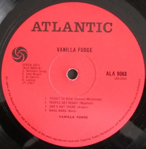 VANILLA FUDGE - VANILLA FUDGE (LP/VINYL)