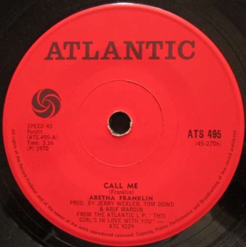 ARETHA FRANKLIN - CALL ME / SON OF A PREACHER MAN (7 SINGLE/VINYL)