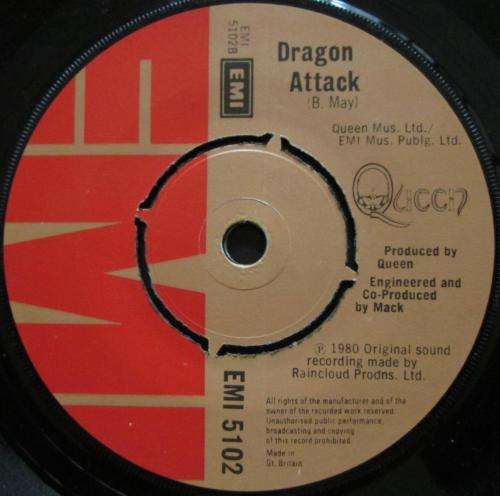 QUEEN - ANOTHER ONE BITES THE DUST / DRAGON ATTACK (7 SINGLE/VINYL)