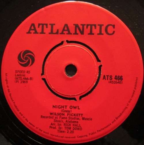WILSON PICKETT - HEY JOE / NIGHT OWL (7 SINGLE/VINYL)