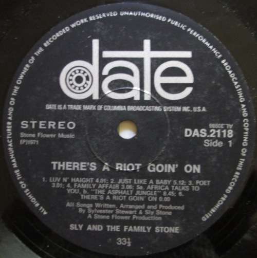 SLY and THE FAMILY STONE - THERES A RIOT GOIN ON (LP/VINYL)