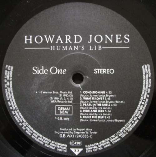 HOWARD JONES - HUMAN LIB (LP/VINYL)