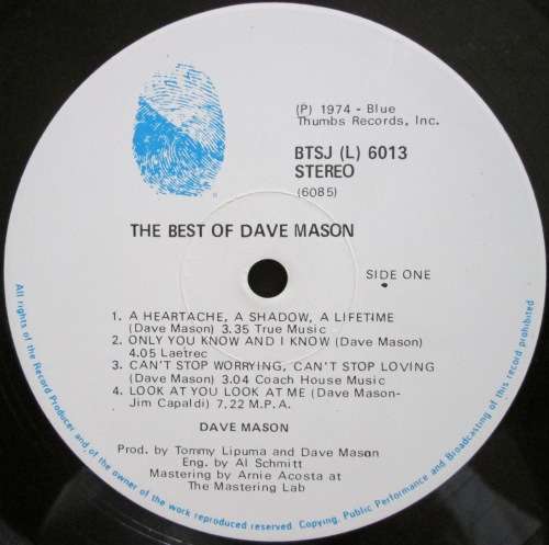 DAVE MASON - THE BEST OF DAVE MASON (LP/VINYL)