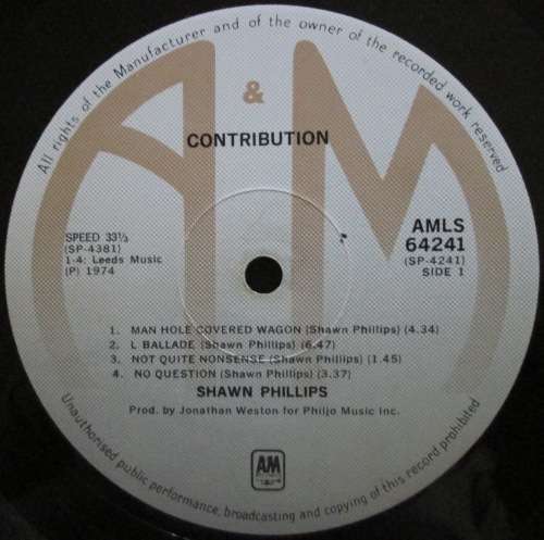 SHAWN PHILLIPS - CONTRIBUTION (LP/VINYL)