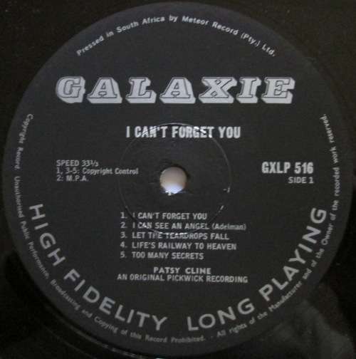 PATSY CLINE - I CANT FORGET YOU (LP/VINYL)
