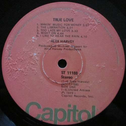 ALEX HARVEY - TRUE LOVE (LP/VINYL)