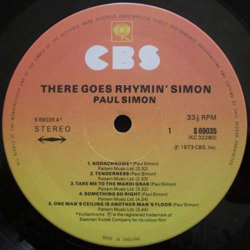 PAUL SIMON- THERE GOES RHYMIN SIMON (LP/VINYL)