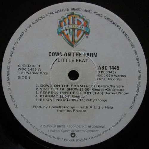 LITTLE FEAT - DOWN ON THE FARM (LP/VINYL)