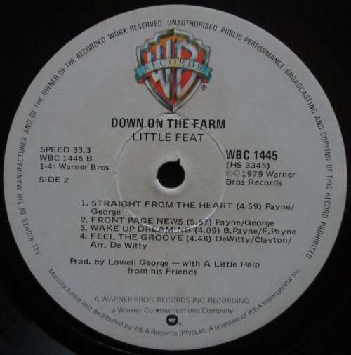 LITTLE FEAT - DOWN ON THE FARM (LP/VINYL)