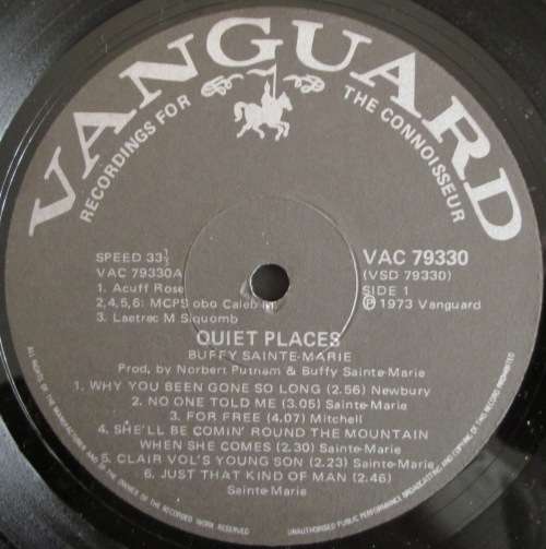 BUFFY SAINTE-MARIE - QUIET PLACES  (LP/VINYL)