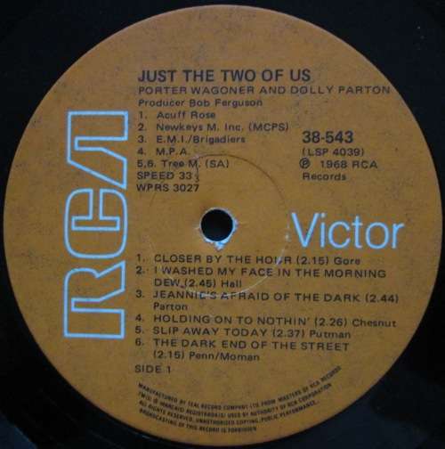 PORTER WAGONER AND DOLLY PARTON - JUST THE TWO OF US  (LP/VINYL)