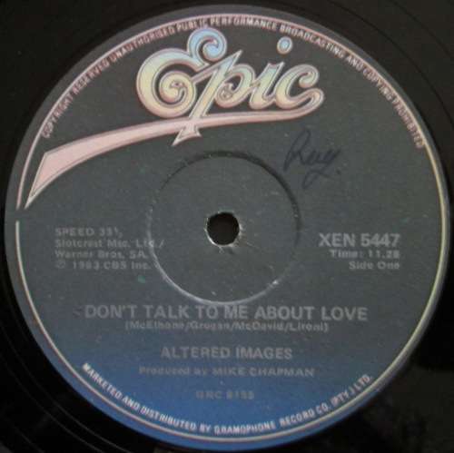 ALTERED IMAGES - DONT TALK TO ME ABOUT LOVE / LAST GOODBYE (MAXI SINGLE/VINYL)