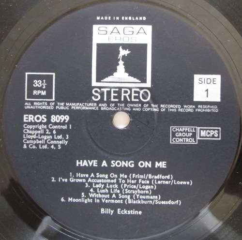 BILLY ECKSTINE - HAVE A SONG ON ME  (LP/VINYL)