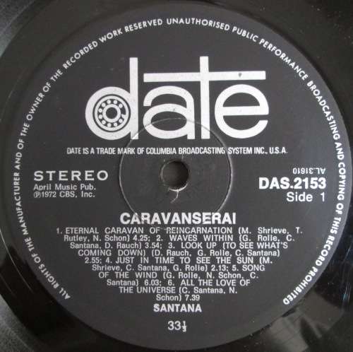 SANTANA - CARAVANSERAI  (LP/VINYL)