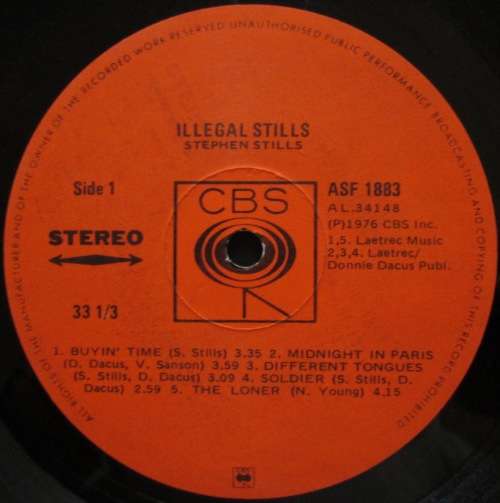 STEPHEN STILLS - ILLEGAL STILLS  (LP/VINYL)