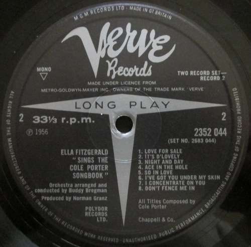 ELLA FITZGERALD - ELLA FITZGERALD SINGS THE COLE PORTER SONGBOOK  (2xLP/VINYL)