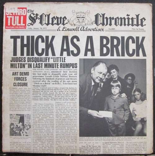 JETHRO TULL  - THICK AS A BRICK  (LP/VINYL)