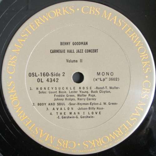 BENNY GOODMAN - THE FAMOUS 1938 CARNEGIE HALL JAZZ CONCERT  (2xLP/VINYL)