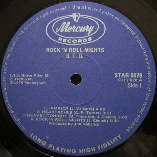 B.T.O. - ROCK N ROLL NIGHTS  (LP/VINYL)