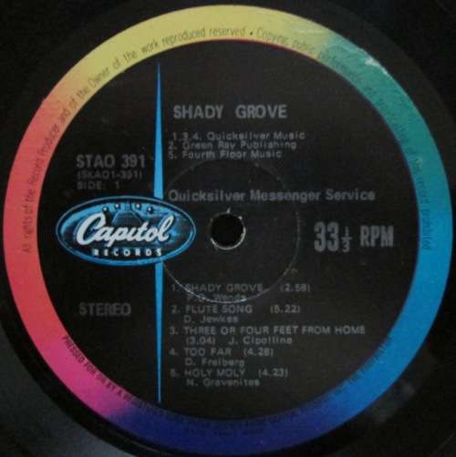 THE QUICKSILVER MESSENGER SERVICE - SHADY GROVE  (LP/VINYL)